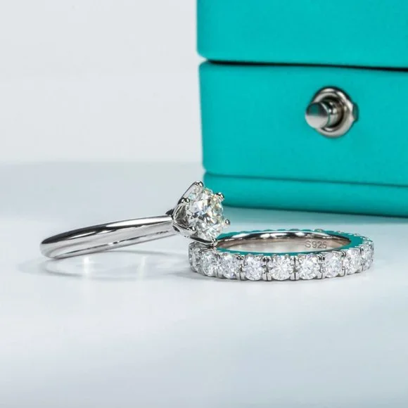 Certified 2~3 ct. t.w. 3mm Moissanite Diamond Full Eternity Band Ring NEW - Picture 7 of 16